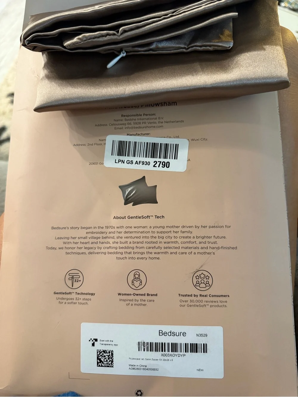 Bedsure satin pillowcase